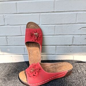 Women's Coral Slide Sandals with Floral Applique